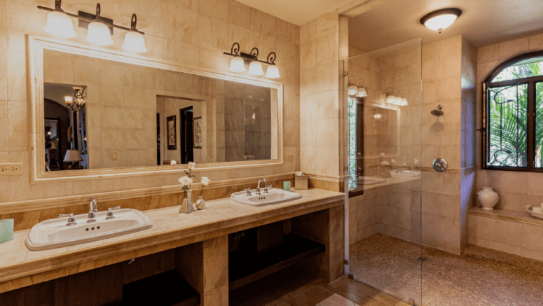 A bathroom that was remodeled.