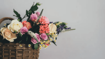 A basket of flowers that makes a great gift for real estate agents.