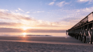 A beach in Myrtle Beach near a house you can buy.