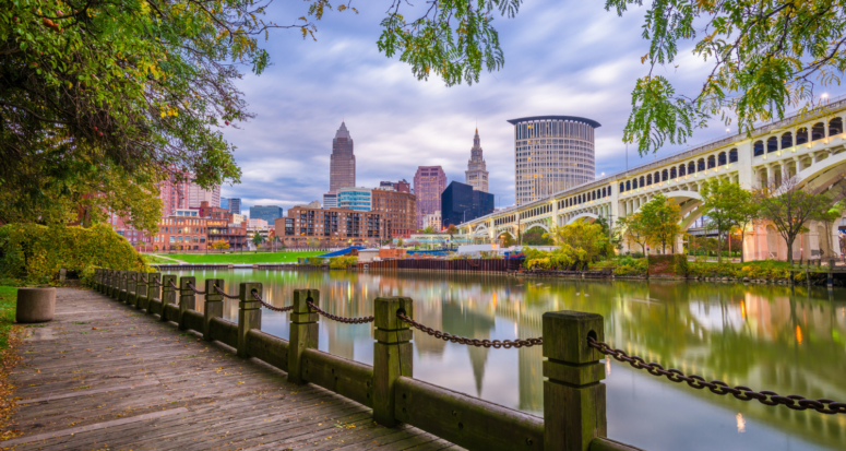 A view of a city in Ohio where you can be flipping houses.