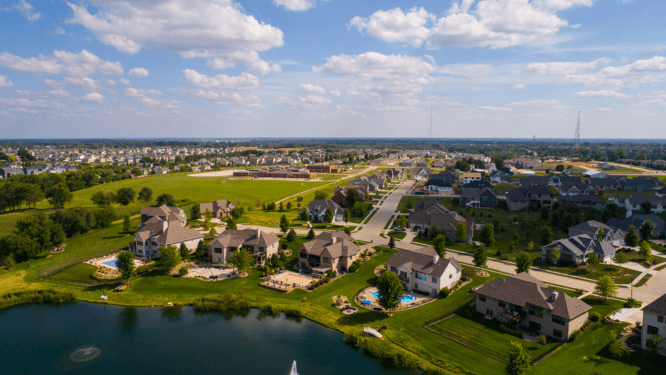 A view of houses in Iowa, USA where you can sell house fast