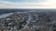 Aerial view of houses in Rhode Island, USA