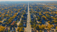 Aerial view of Greendale homes that owners might be interested in selling to a we buy houses company.