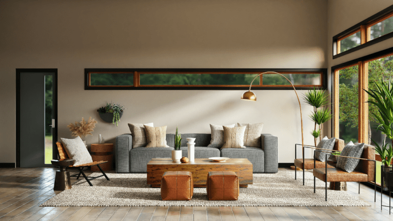 Living area that represents buying a house before selling yours