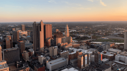 Aerial view of Columbus, Ohio that represents We Buy Houses