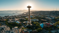 Aerial view of Seattle, where home owners might be interested in the services of a we buy houses company