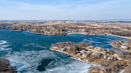 Aerial view of Omaha homes that owners might be interested in selling to a we buy houses company