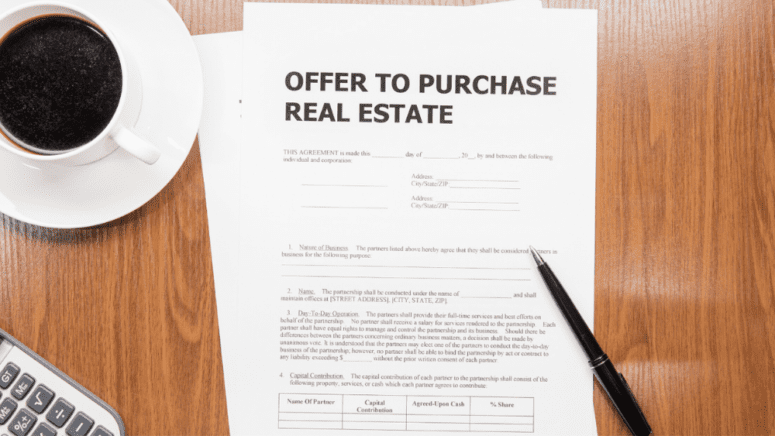 A real estate contract.