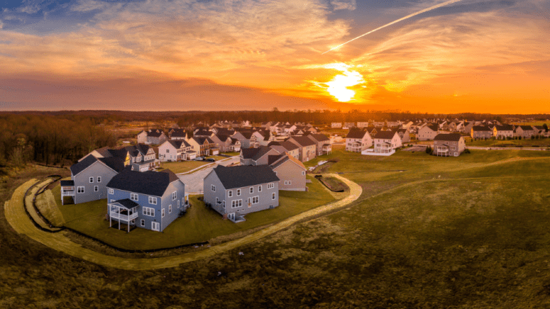 Aerial view of houses that represents FHA loans assumable