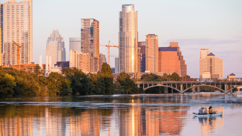 Skyline view of Austin, Texas where you can buy a house with a bridge loan