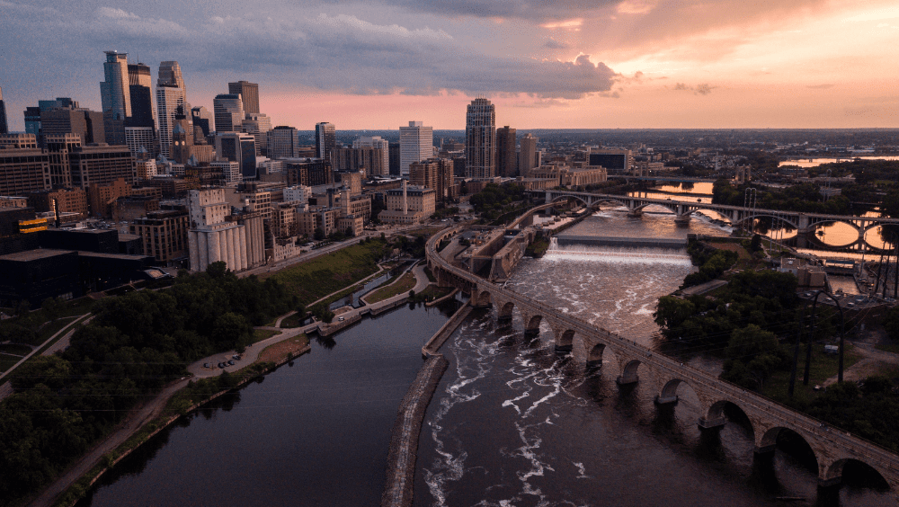 Aerial view of Minnesota where you can sell a house as is