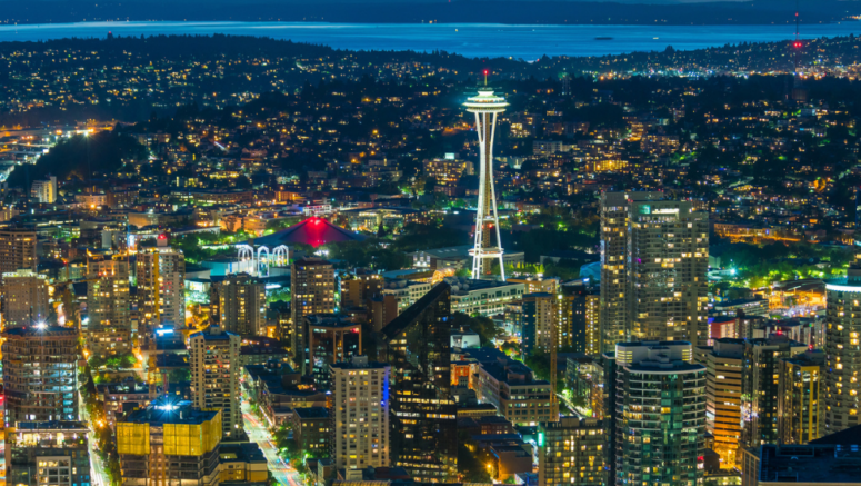 Aerial view of Seattle where you can find out the cost of living expenses to plan your move to this city