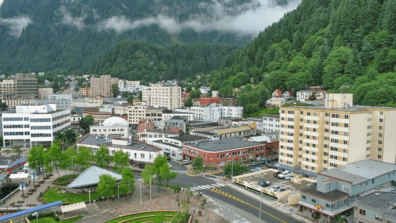 Aerial view of Alaska that can represent their cost of living