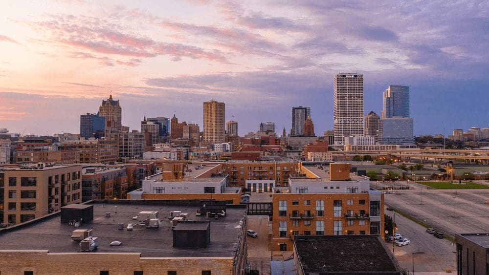 Aerial view of New Berlin, where you can sell a house fast to a we buy houses company