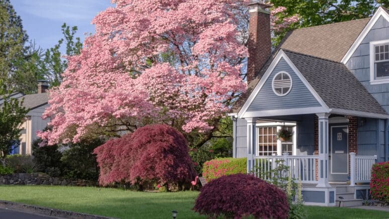 A house in a neighborhood in Oregon, where homeowners can choose to sell to a we buy houses company