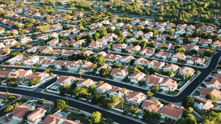 An aerial view of a neighborhood to represent why hoa fees are so high