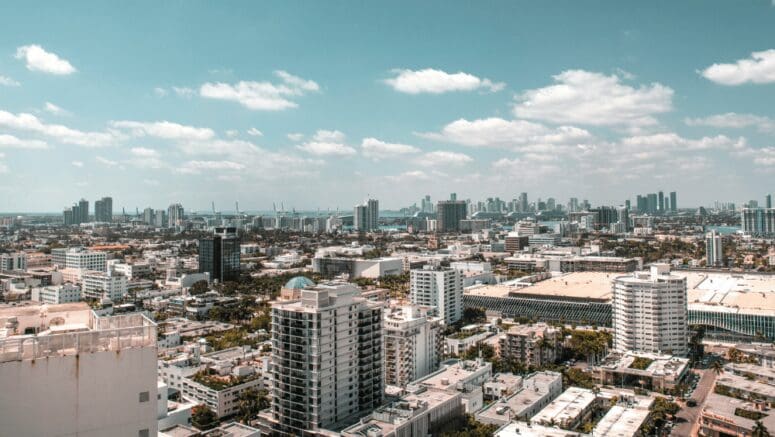 Aerial view of Florida, where transfer tax will be paid by home sellers