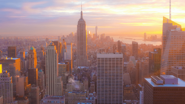 Aerial view in New York City, where transfer tax will be paid by home sellers