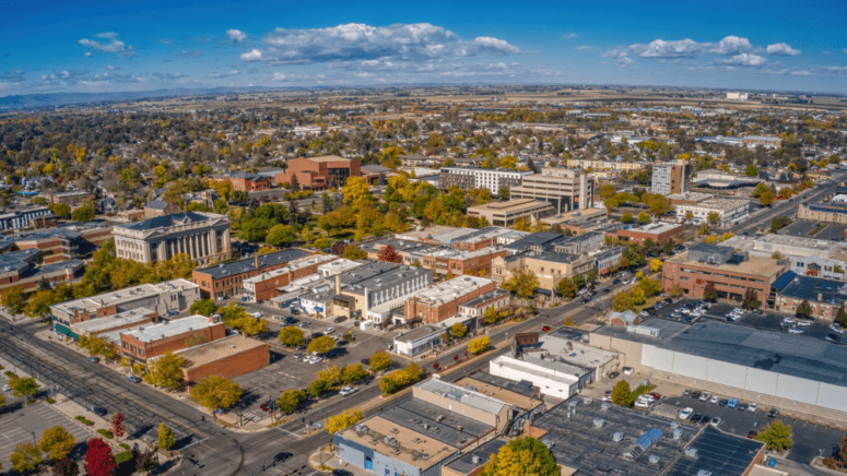 Aerial view in Greeley, where home sellers can choose to sell their house to a we buy houses company