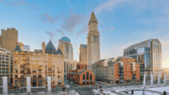 Downtown cityscape of Boston, where real estate investors can work with a hard money lender