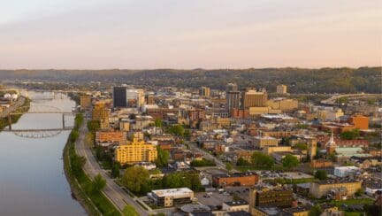 Aerial view of West Virginia where homeowners can sell their homes through a we buy houses company