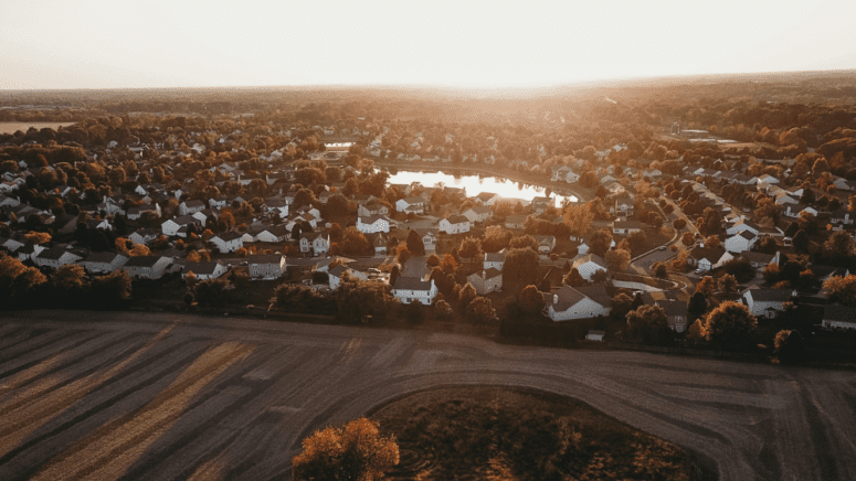 Aerial view in Indiana, where hard money lenders can be used