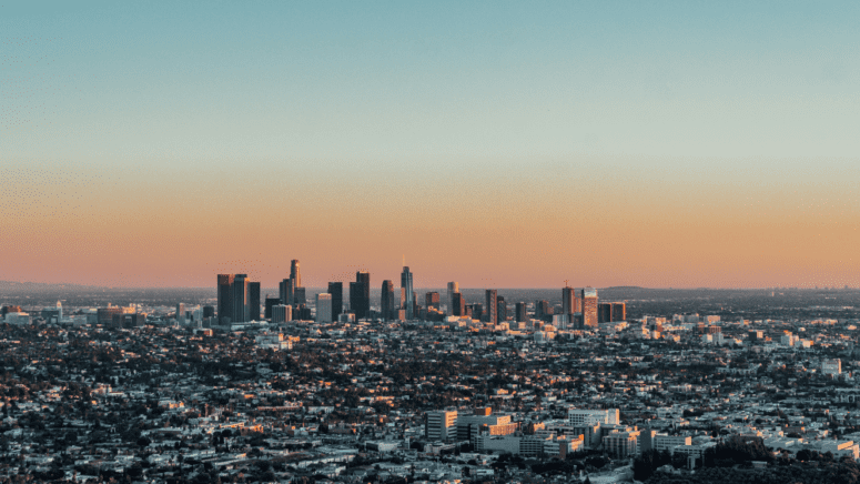 Aerial view in Los Angeles, where hard money lenders can be used