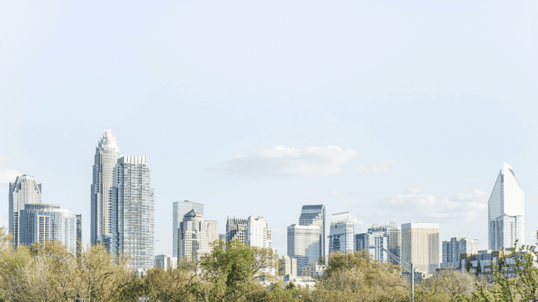 An image of the Charlotte skyline, where home sellers can learn more about home values in their city