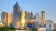 An image of the Atlanta cityscape which can represent home values in Atlanta GA