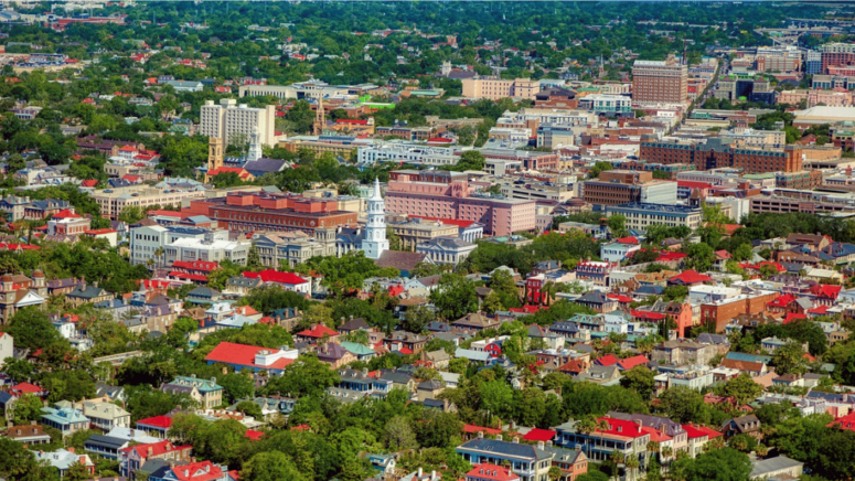 An aerial image that can represent home values in Greenville SC