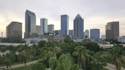 An aerial view of Tampa to represent home values in Tampa