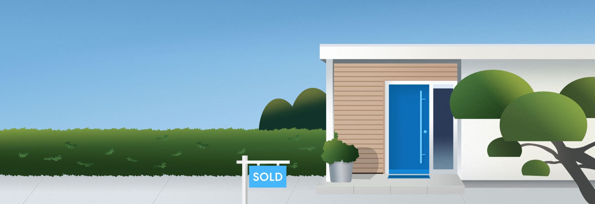 illustration of a house with a sold sign