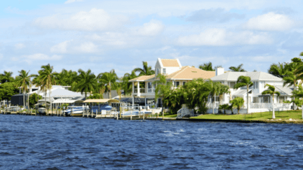 An image of a waterfront neighborhood in Cape Coral, where home sellers can use the tips in this story to sell their house fast.