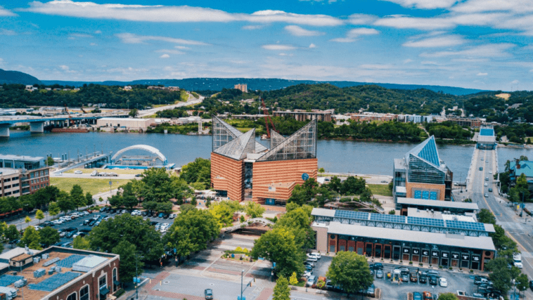 An aerial view of Tennessee to represent bridge loans in tennessee