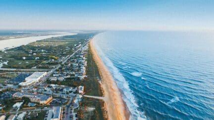 An aerial view of houses in St. Augustine, FL that represents how to sell a house fast