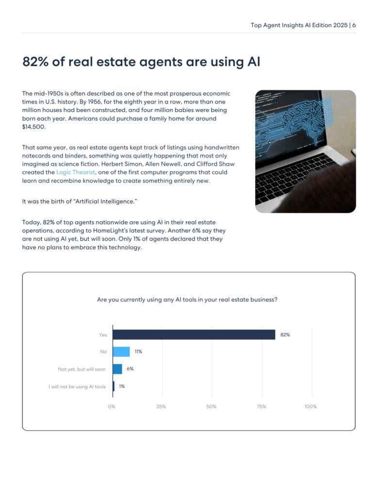 Page 6 of the 2025 Top Agent Insights: AI Edition report