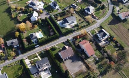 An image showing property lines and fences between houses